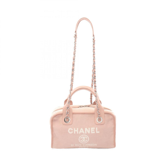 Chanel Canvas Leather Bowling Shoulder Bag