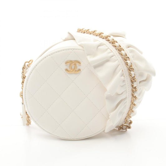 Chanel Matelasse Mini Shoulder Bag Lambskin White