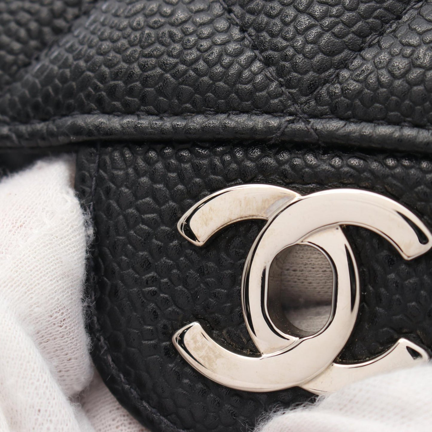 Chanel Caviar Skin Single Flap Shoulder Bag