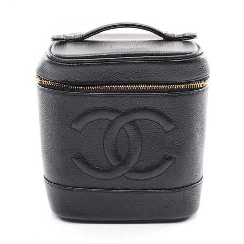 Chanel Caviar Skin Coco Mark Handbag Black