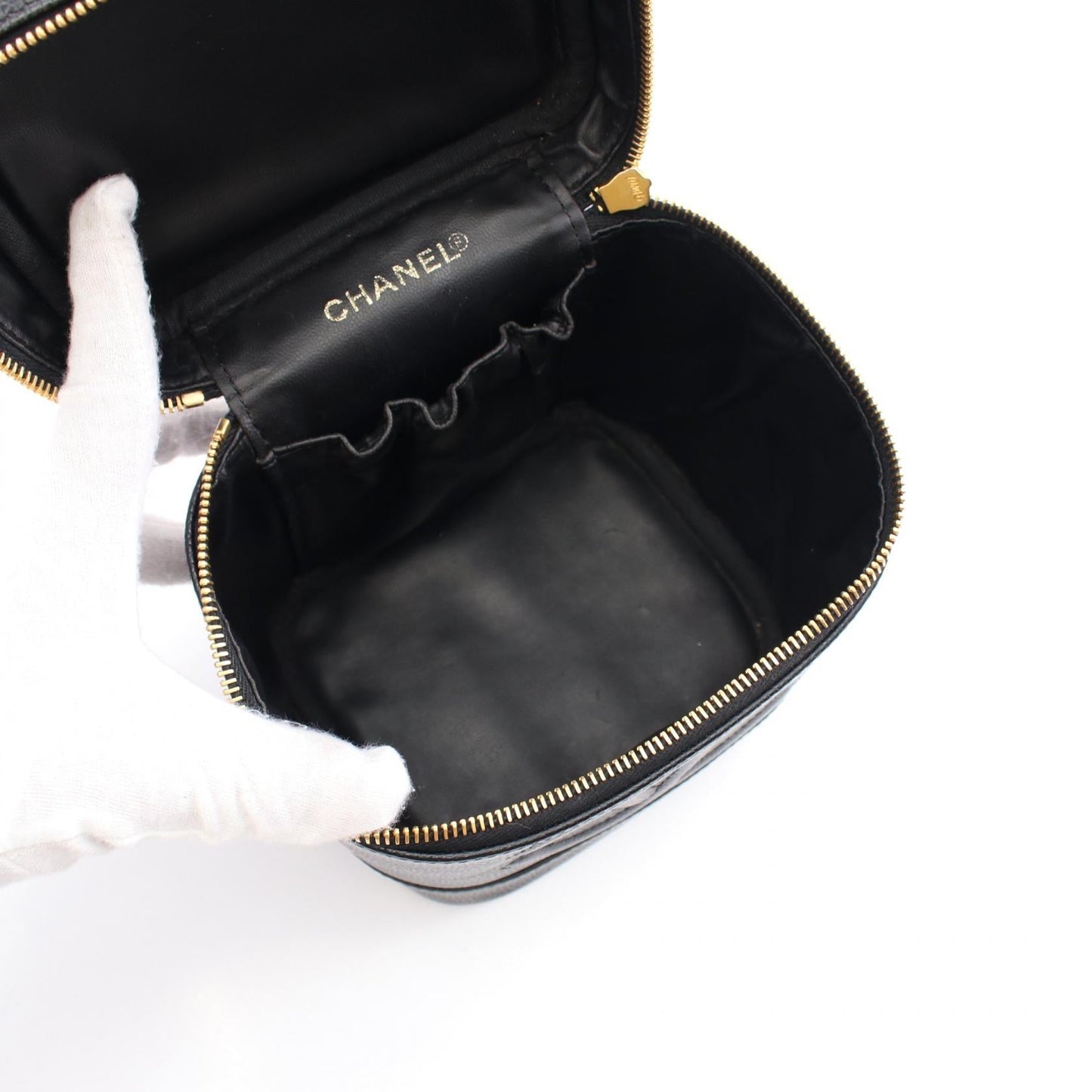 Chanel Caviar Skin Coco Mark Handbag Black