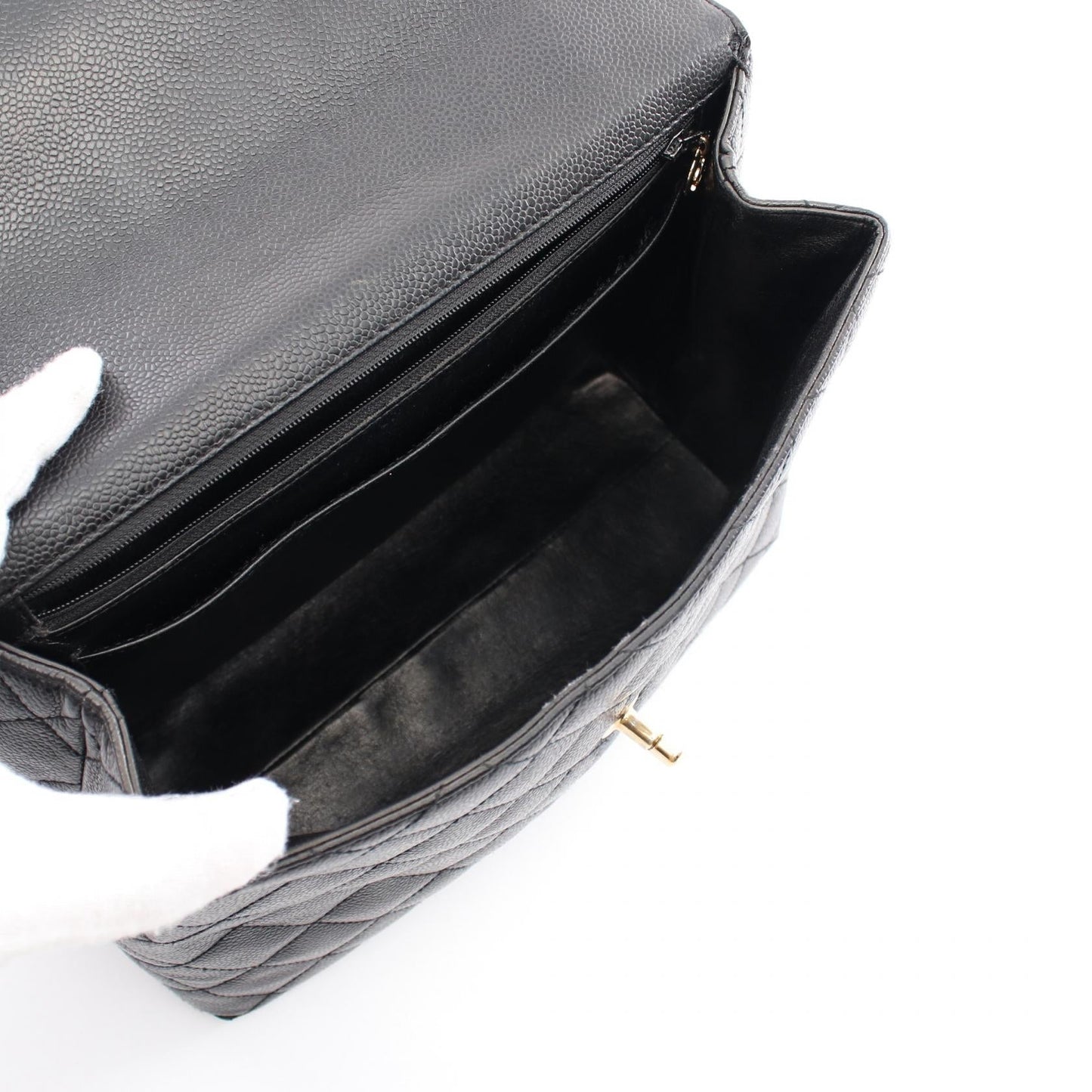 Chanel Caviar Skin Matelasse Handbag Black