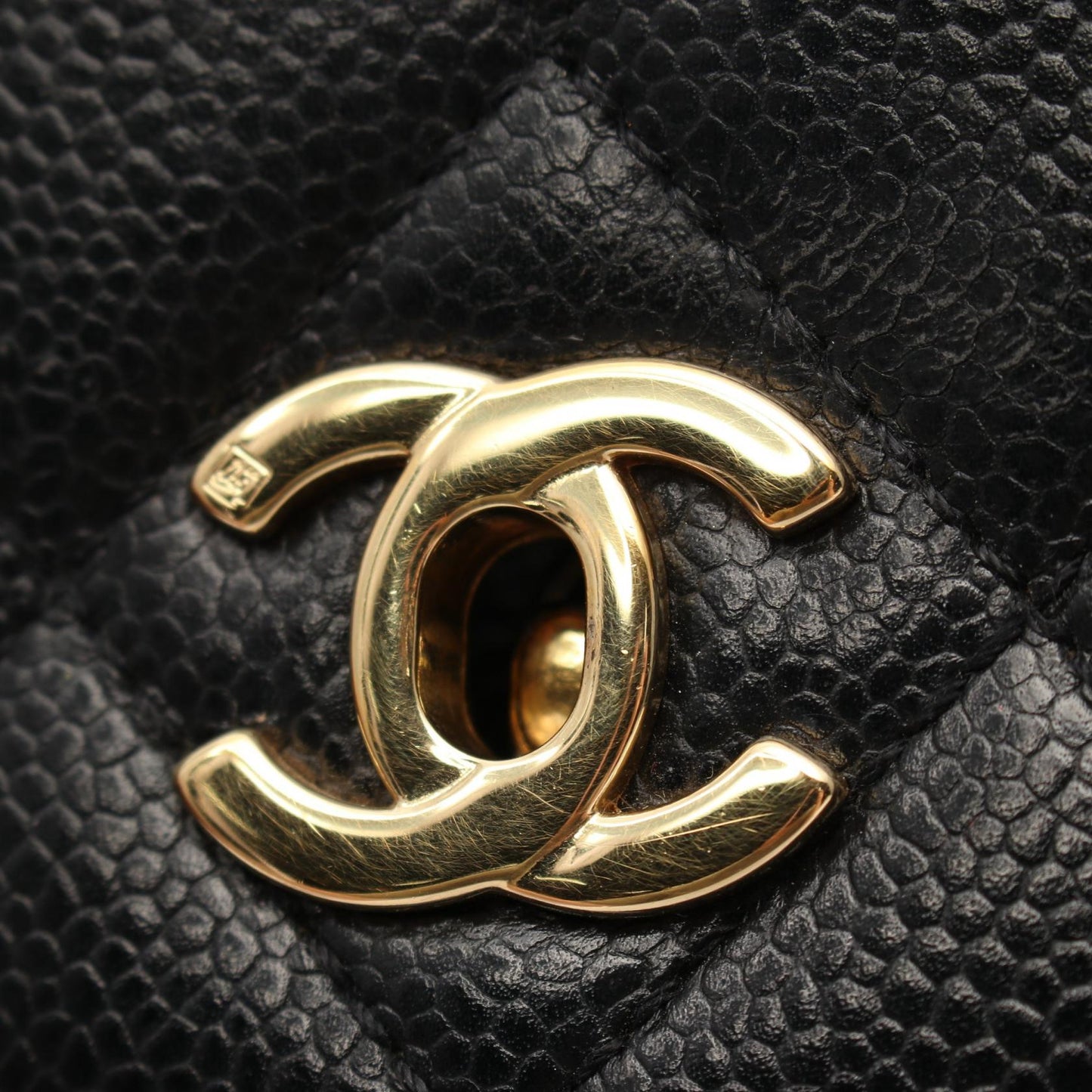 Chanel Caviar Skin Matelasse Handbag Black