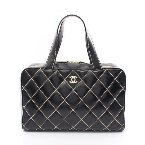 Chanel Wild Stitch Leather Handbag Black