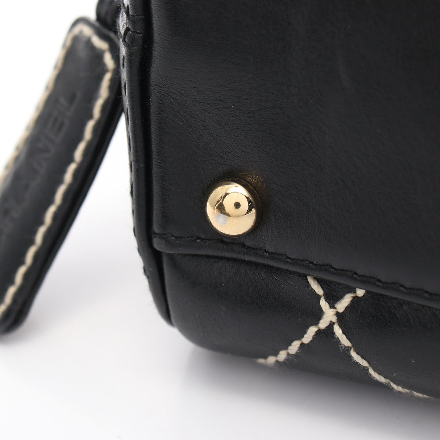 Chanel Wild Stitch Leather Handbag Black