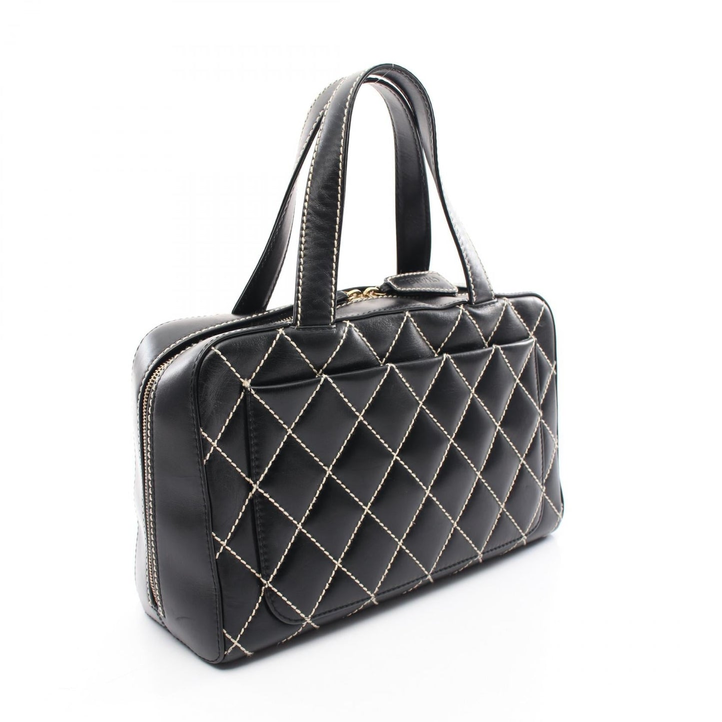 Chanel Wild Stitch Leather Handbag Black