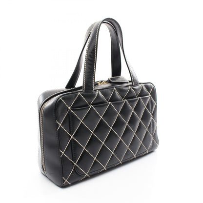 Chanel Wild Stitch Leather Handbag Black