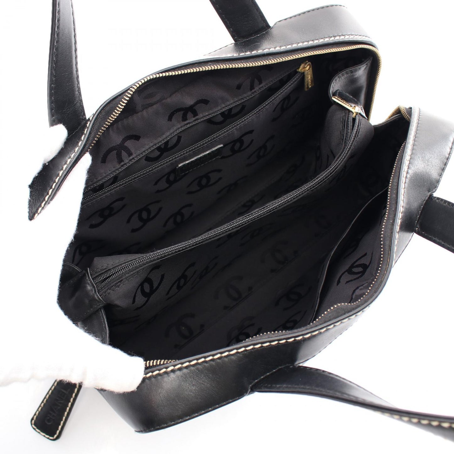 Chanel Wild Stitch Leather Handbag Black