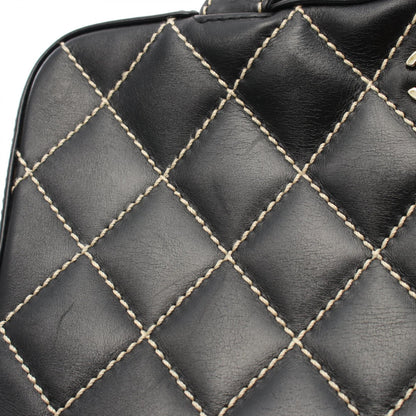 Chanel Wild Stitch Leather Handbag Black