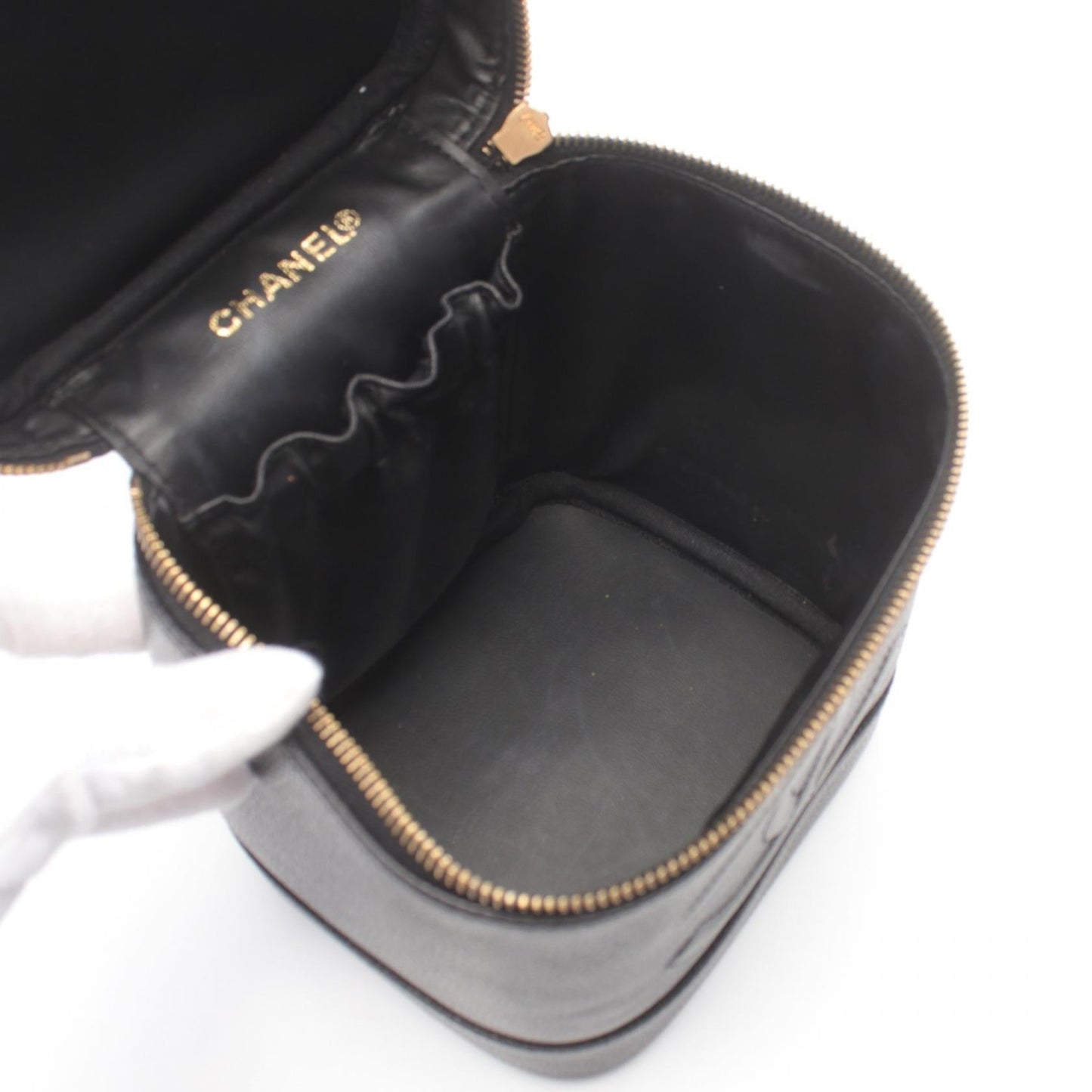 Chanel Caviar Skin Coco Mark Handbag Black