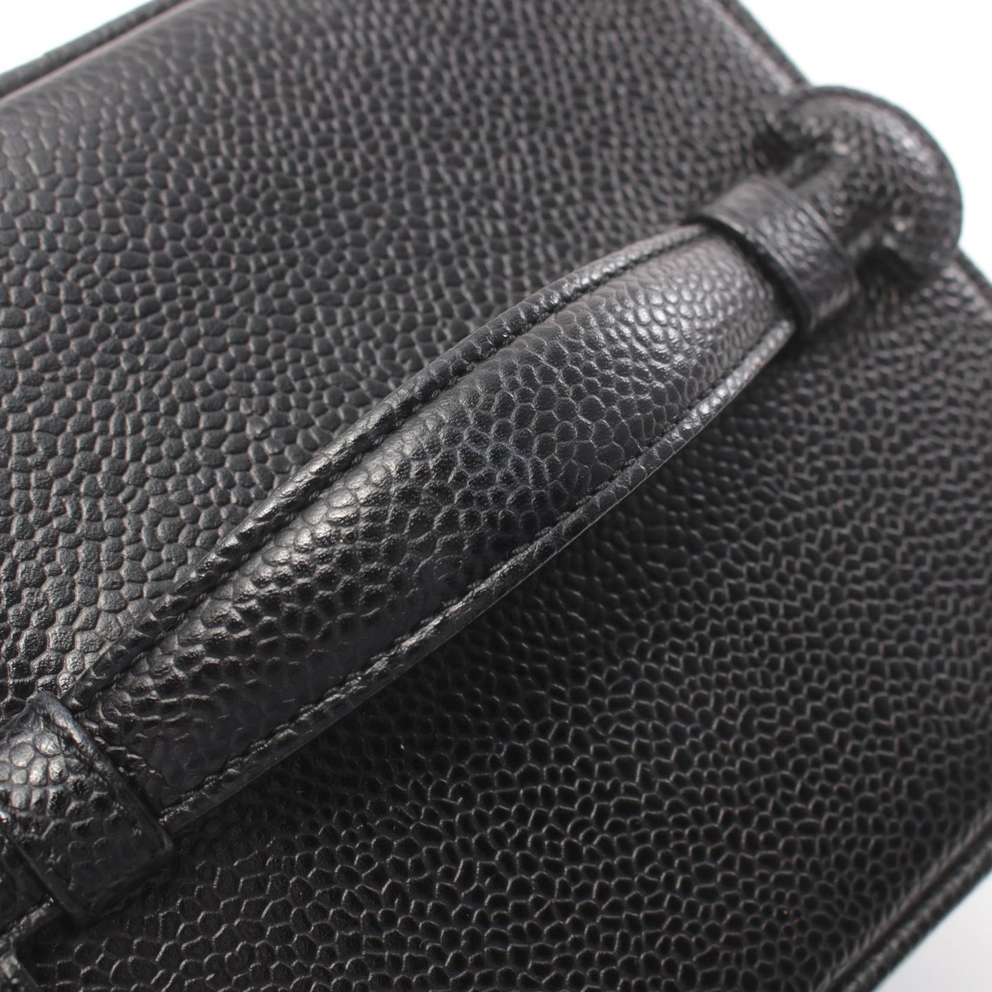 Chanel Caviar Skin Coco Mark Handbag Black