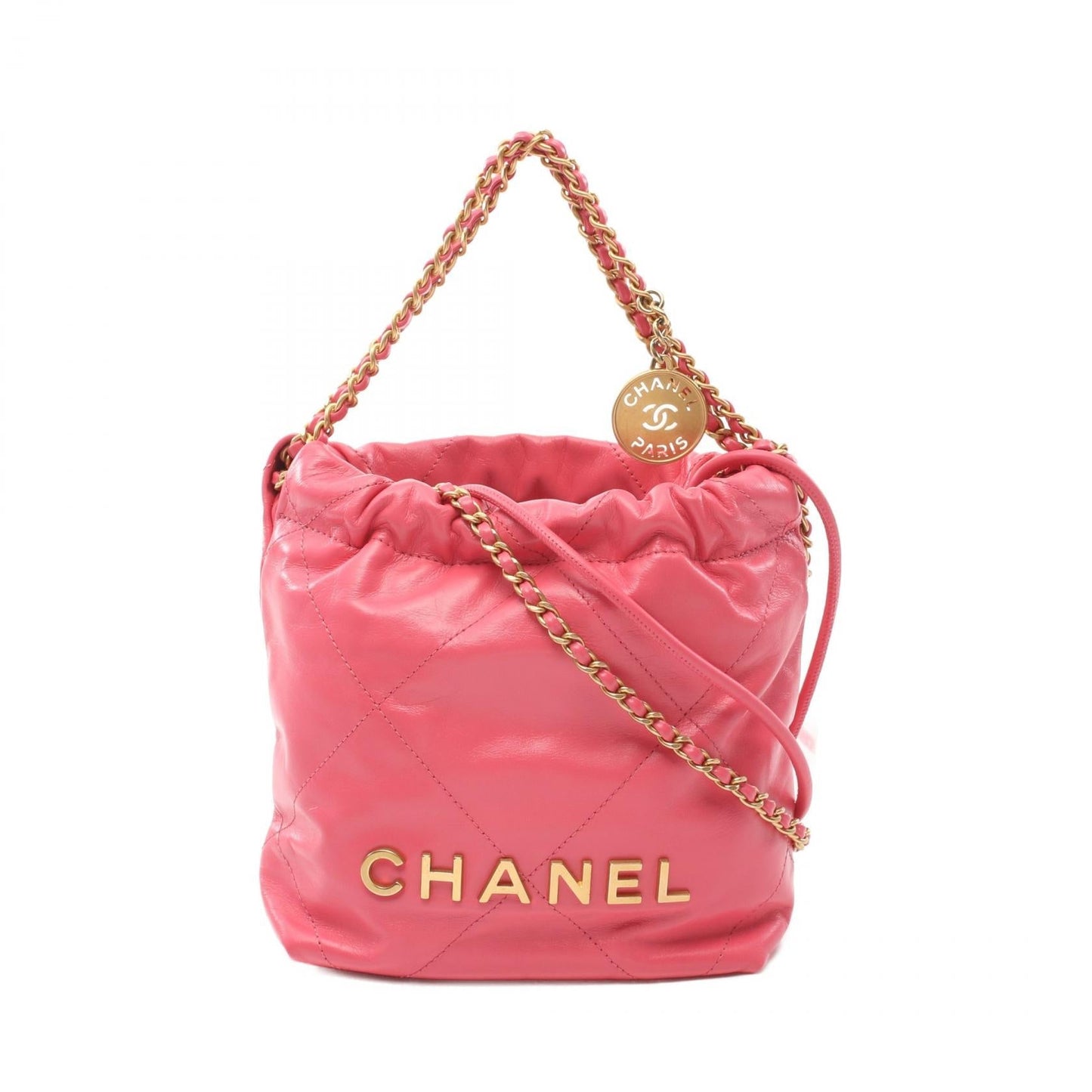 Chanel 22 Leather 2way Shoulder Bag Pink