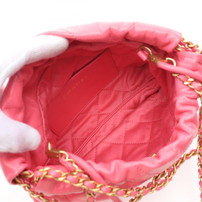Chanel 22 Leather 2way Shoulder Bag Pink