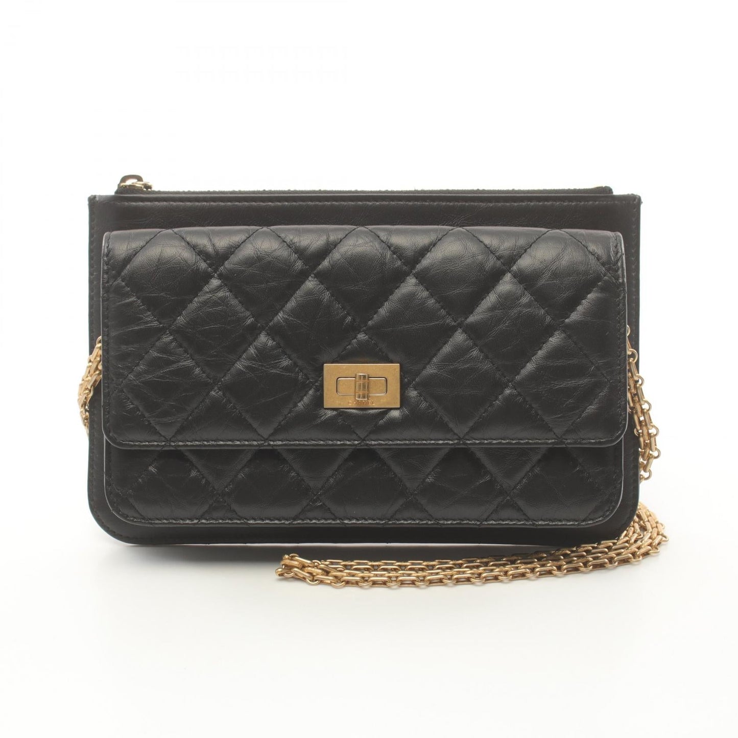 Chanel 2.55 Leather Shoulder Bag Black