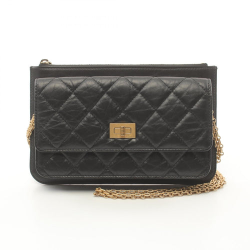 Chanel 2.55 Leather Shoulder Bag Black