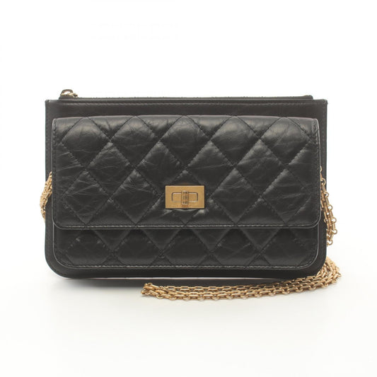 Chanel 2.55 Leather Shoulder Bag Black