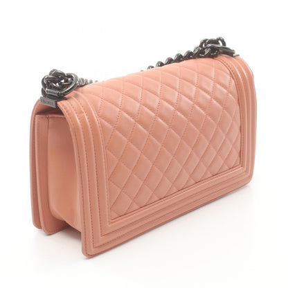 Chanel Boy Matelasse Leather Shoulder Bag Orange