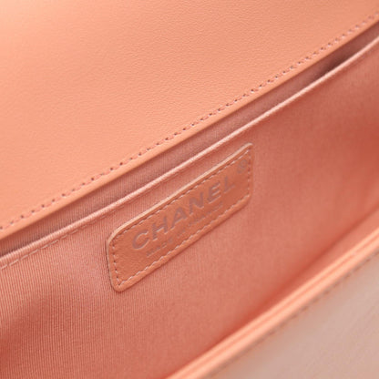 Chanel Boy Matelasse Leather Shoulder Bag Orange