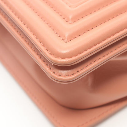 Chanel Boy Matelasse Leather Shoulder Bag Orange