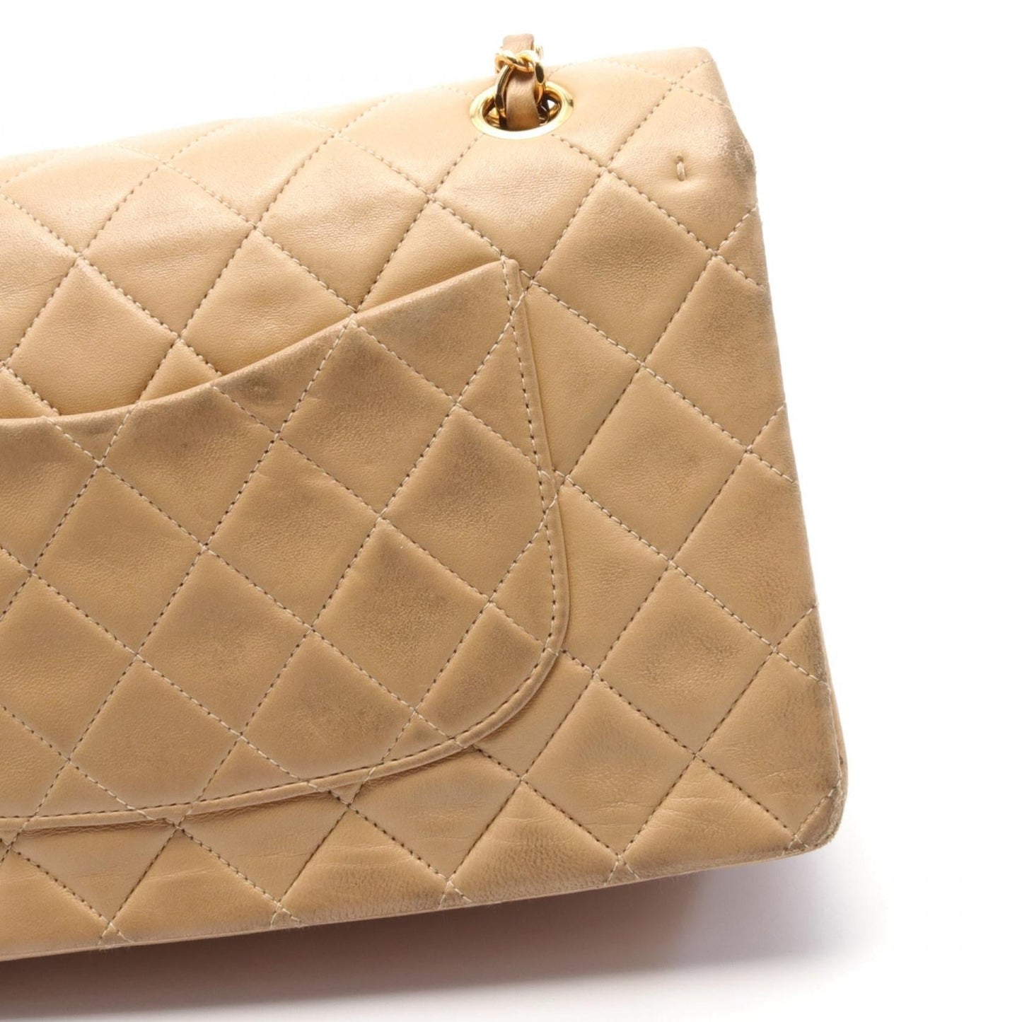 Chanel Matelasse W Flap Leather Shoulder Bag A01112