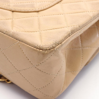 Chanel Matelasse W Flap Leather Shoulder Bag A01112