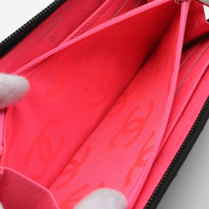 Chanel Cambon Line Leather Long Wallet Black