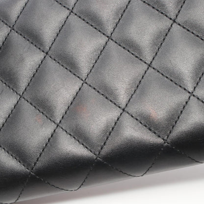 Chanel Cambon Line Leather Long Wallet Black