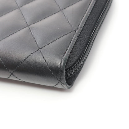 Chanel Cambon Line Leather Long Wallet Black