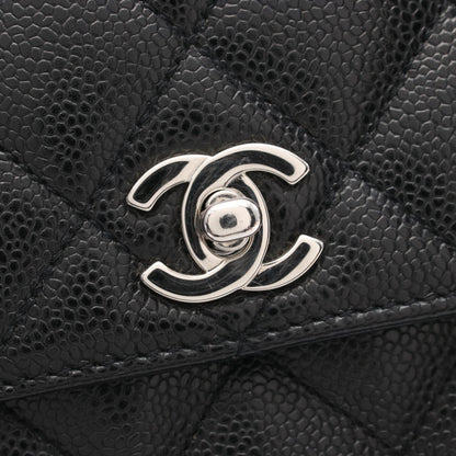 Chanel Matelasse Handbag Caviar Skin Black