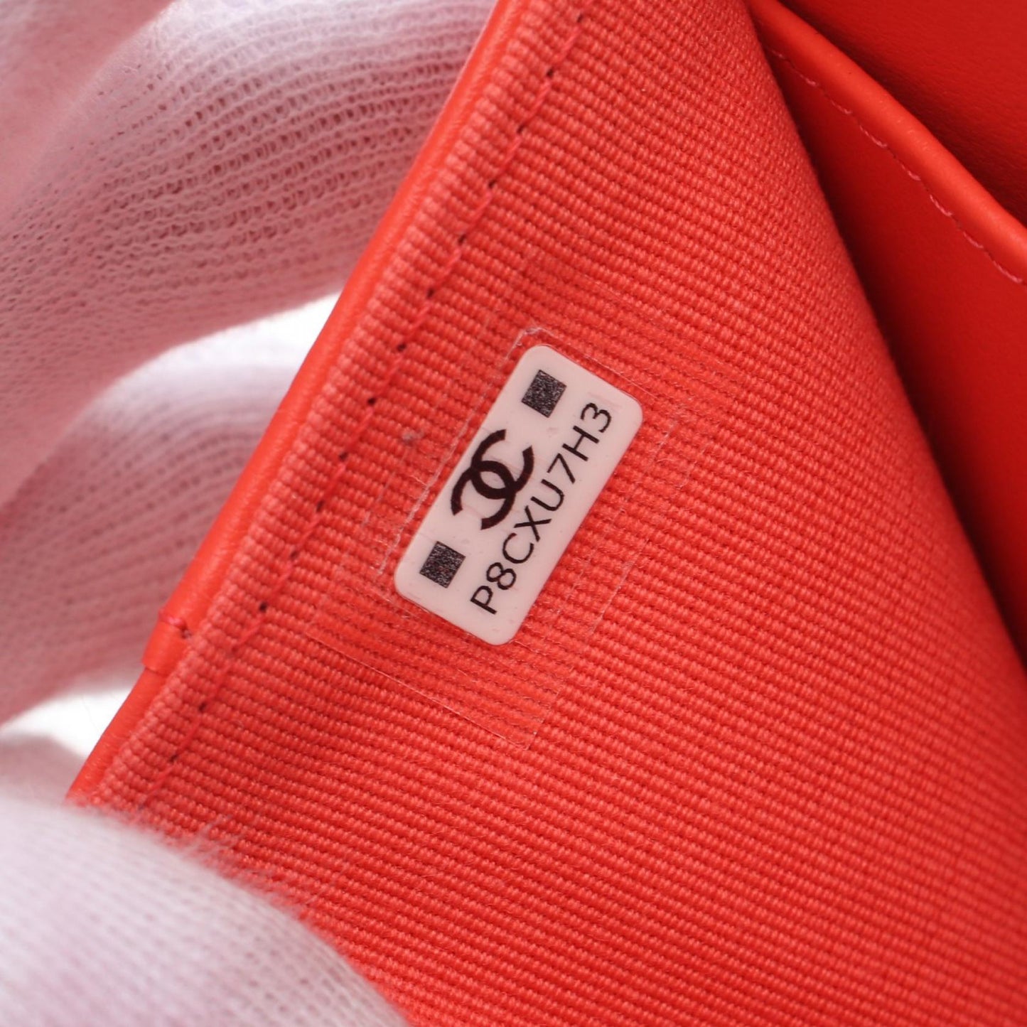 Chanel Caviar Skin Trifold Wallet Orange