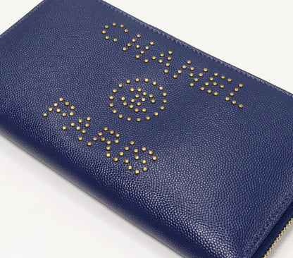 Chanel Calfskin Long Wallet Round Zipper A80056