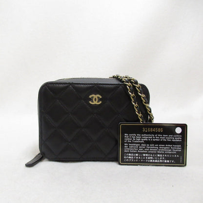 Chanel Mini Chain Shoulder Bag Lambskin Black