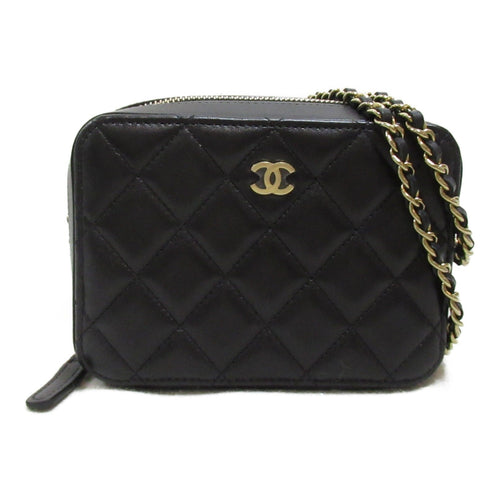 Chanel Mini Chain Shoulder Bag Lambskin Black
