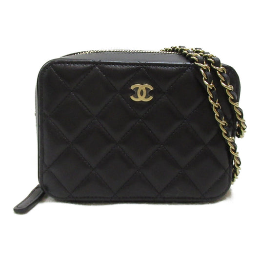 Chanel Mini Chain Shoulder Bag Lambskin Black