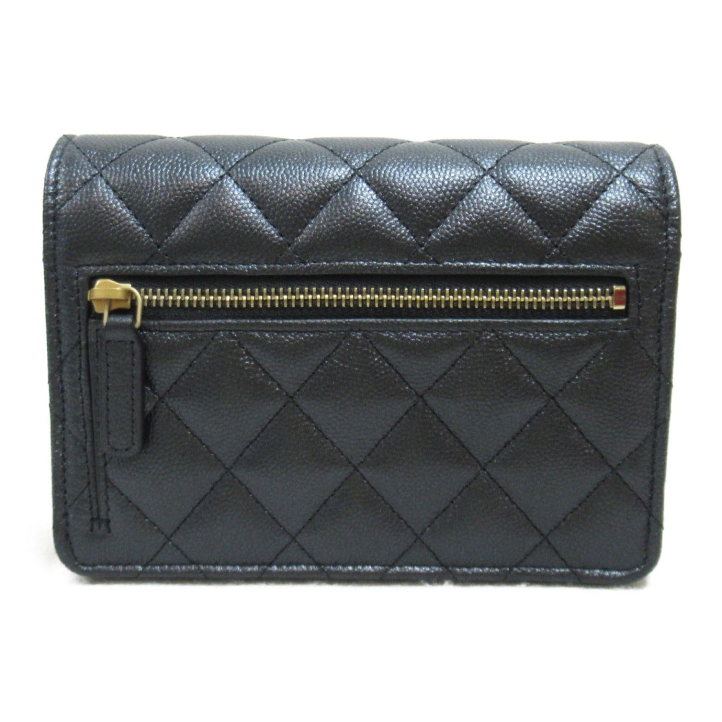 Chanel Mini Matelasse Chain Wallet Shoulder Bag Black