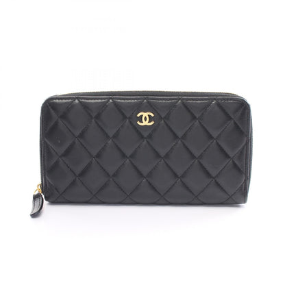 Chanel Quilted Leather Zip Around Wallet Leather Long Wallet in New Condition