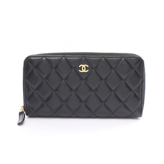 Chanel Quilted Leather Zip Around Wallet Leather Long Wallet in New Condition