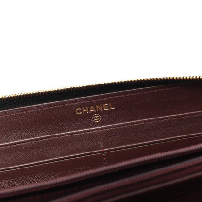 Chanel Quilted Leather Zip Around Wallet Leather Long Wallet in New Condition