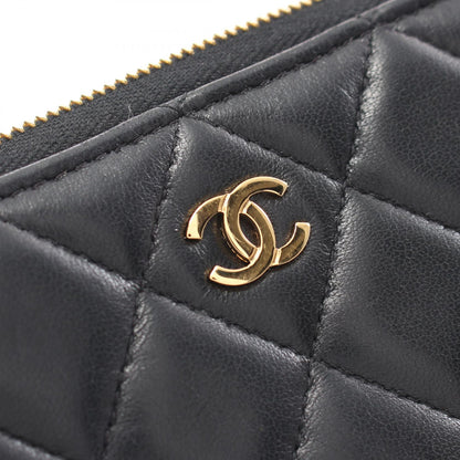 Chanel Quilted Leather Zip Around Wallet Leather Long Wallet in New Condition