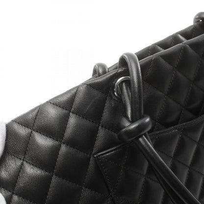 Chanel Cambon Quilted Leather Tote Bag Leather Tote Bag in New Condition
