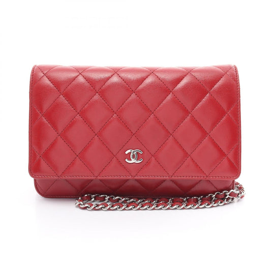 Chanel Matelasse Lambskin Shoulder Bag Red