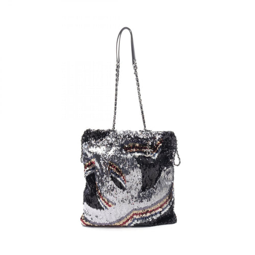 Chanel Leather Sequin Coco Mark Tote Bag