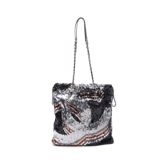Chanel Leather Sequin Coco Mark Tote Bag