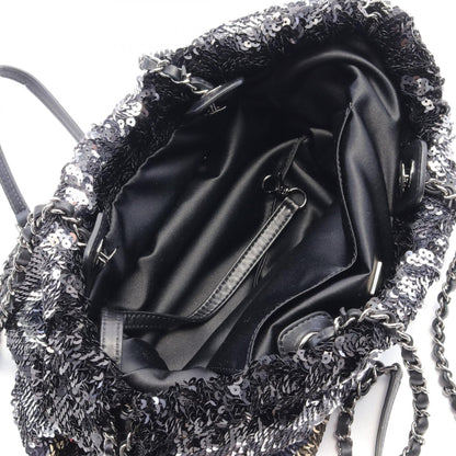 Chanel Leather Sequin Coco Mark Tote Bag