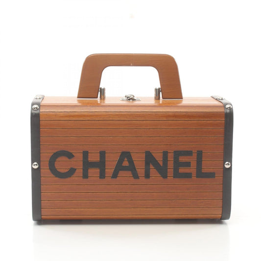 Chanel Leather Wood Coco Mark Handbag
