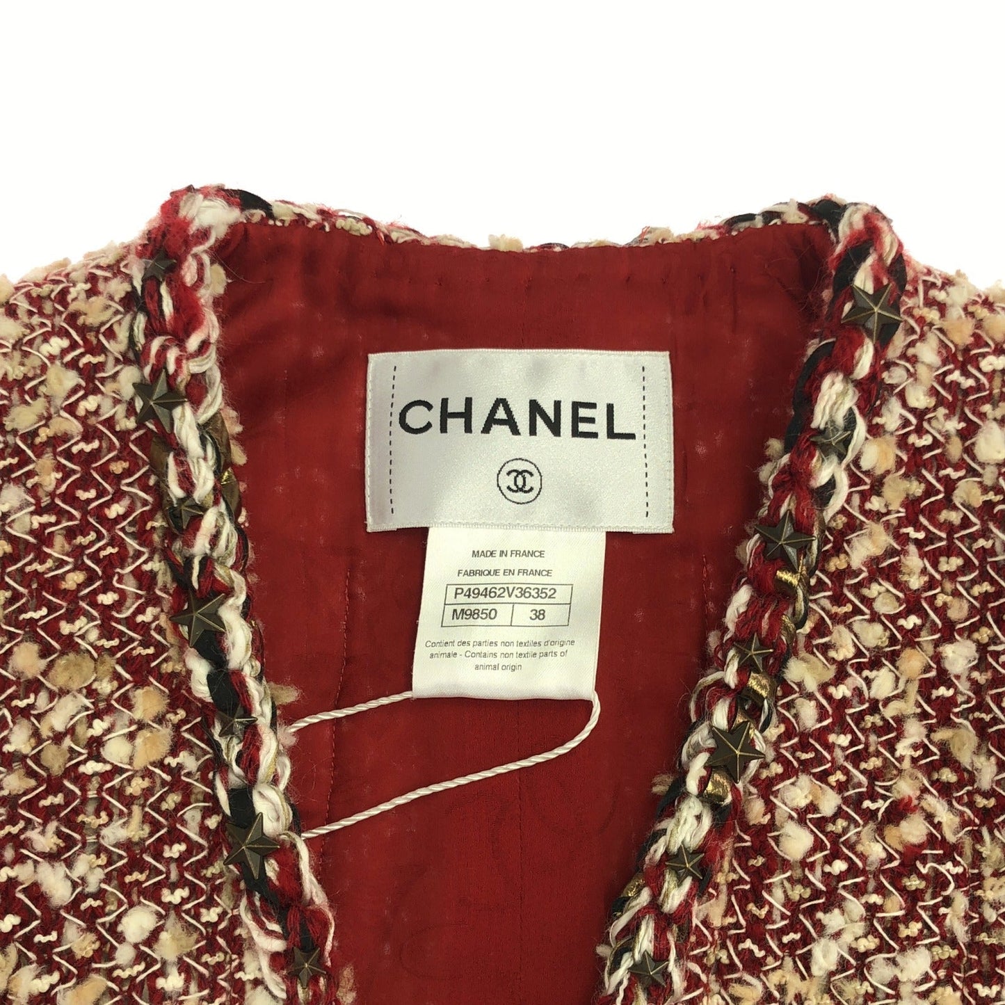 Chanel Tweed Wool Jacket Red P49462V36352