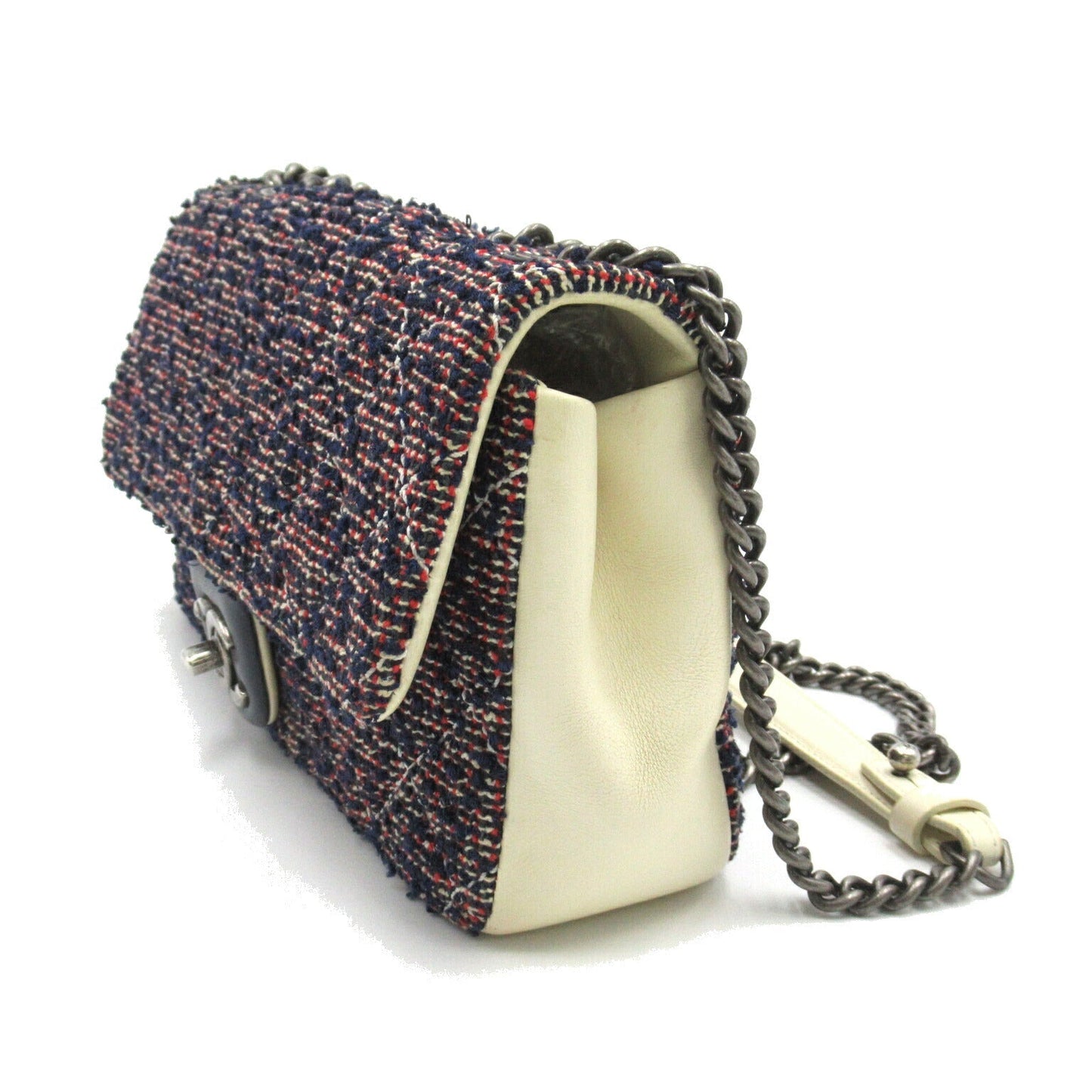 Chanel Matelasse Leather Tweed Shoulder Bag