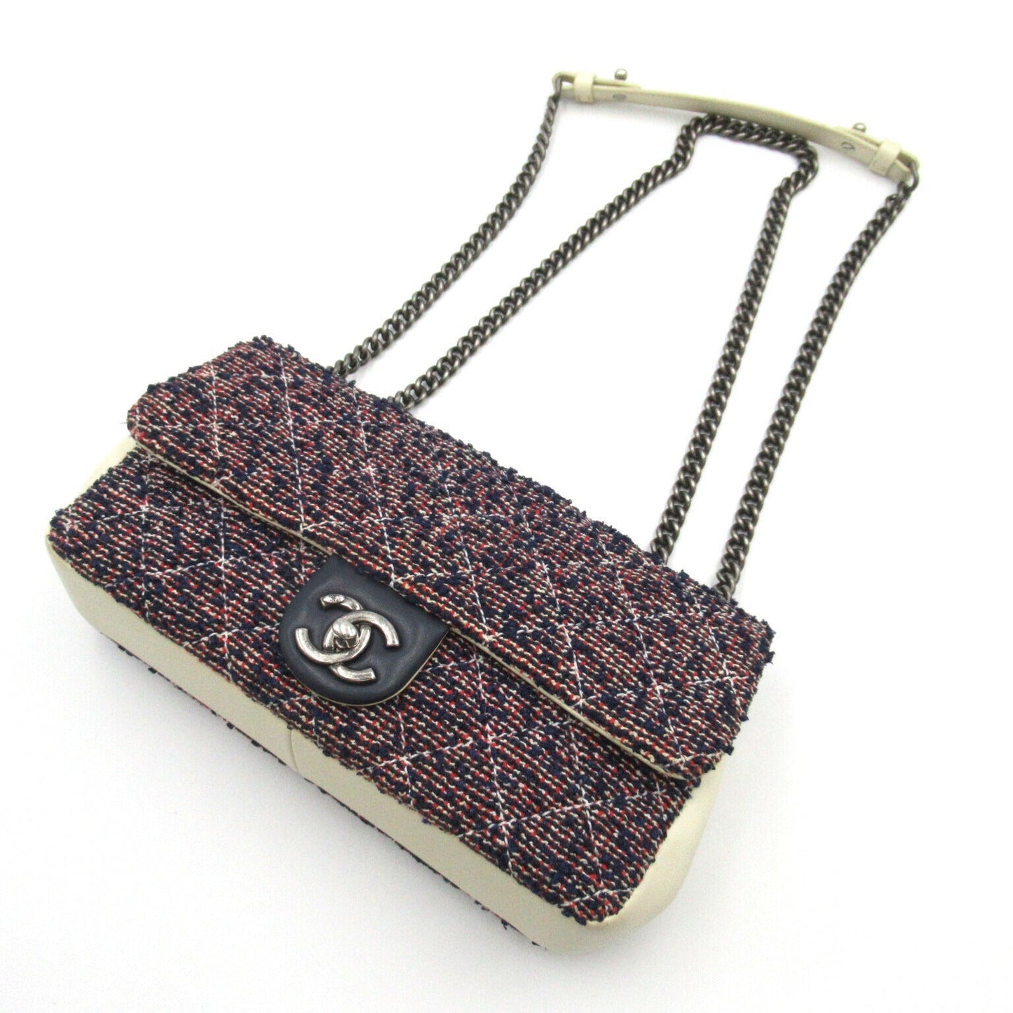 Chanel Matelasse Leather Tweed Shoulder Bag