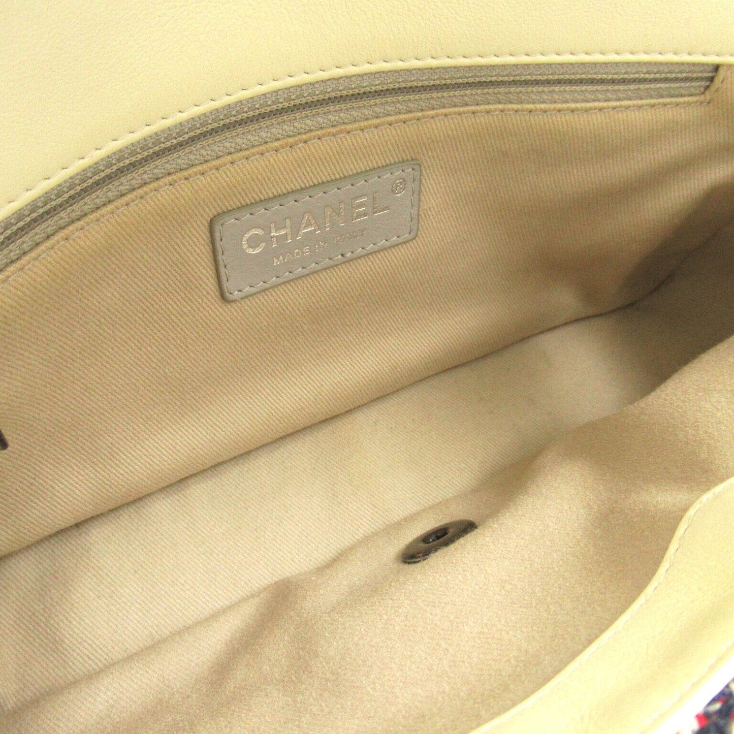 Chanel Matelasse Leather Tweed Shoulder Bag