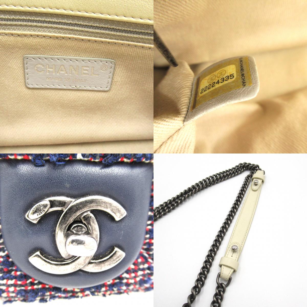 Chanel Matelasse Leather Tweed Shoulder Bag